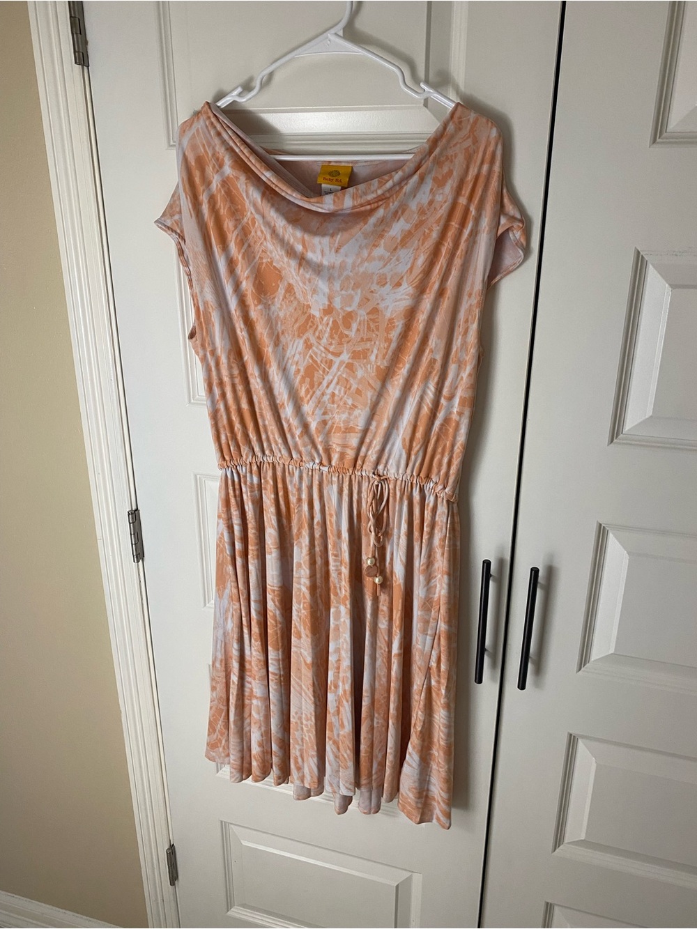 Ruby Rd. Peach and White Tie-Dye Casual Women’s Dress